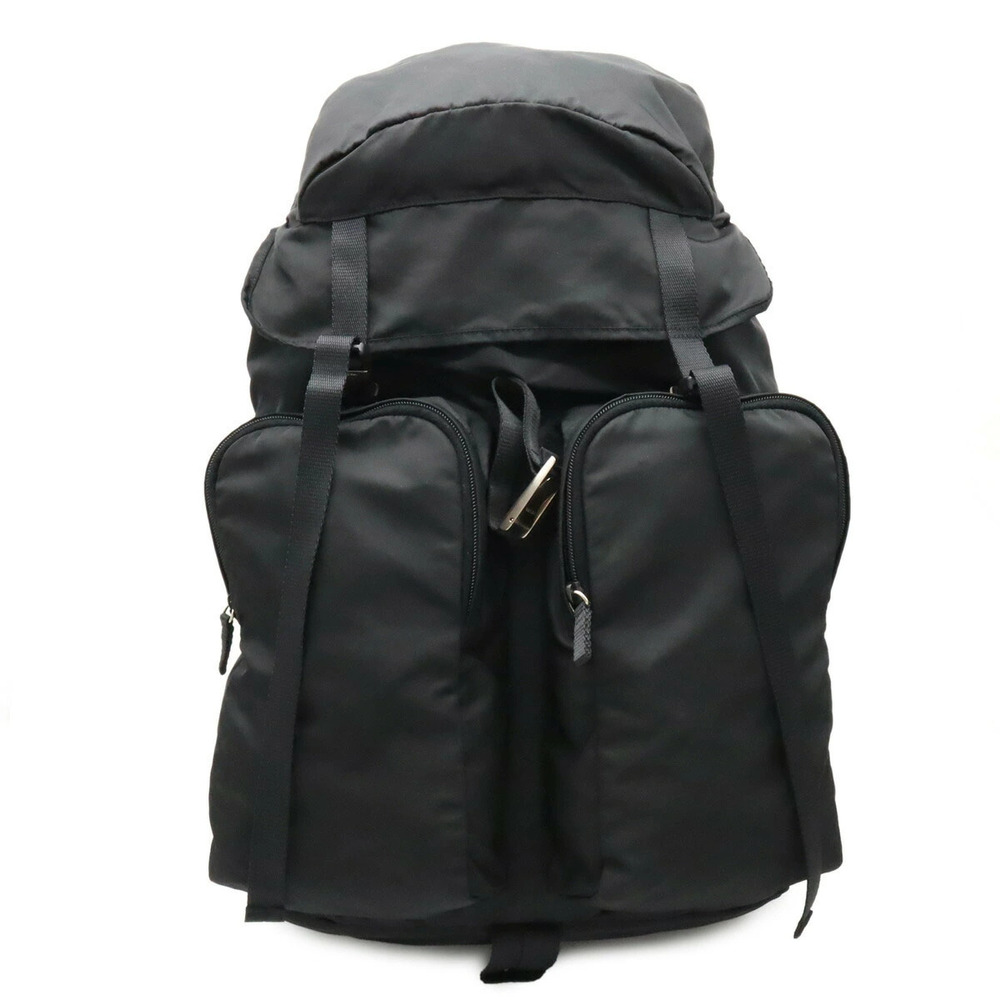 Prada Backpack Rucksack Daypack Leather NERO Black